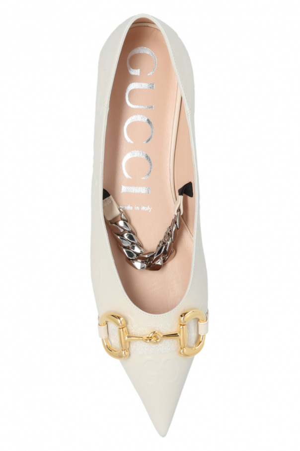 Gucci ballet flats with chain online